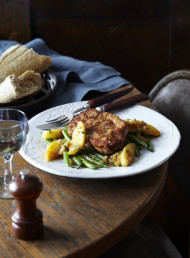 Pork Steaks with Apples, Cider and Mustard