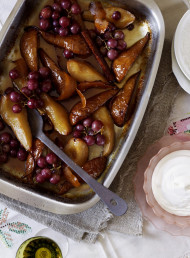 Marsala Roasted Pears and Grapes