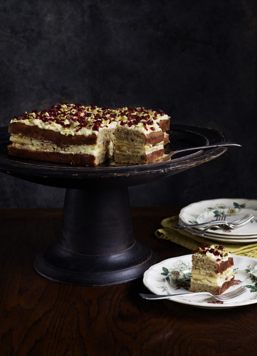 Banana, Cranberry and Lime Layer Cake