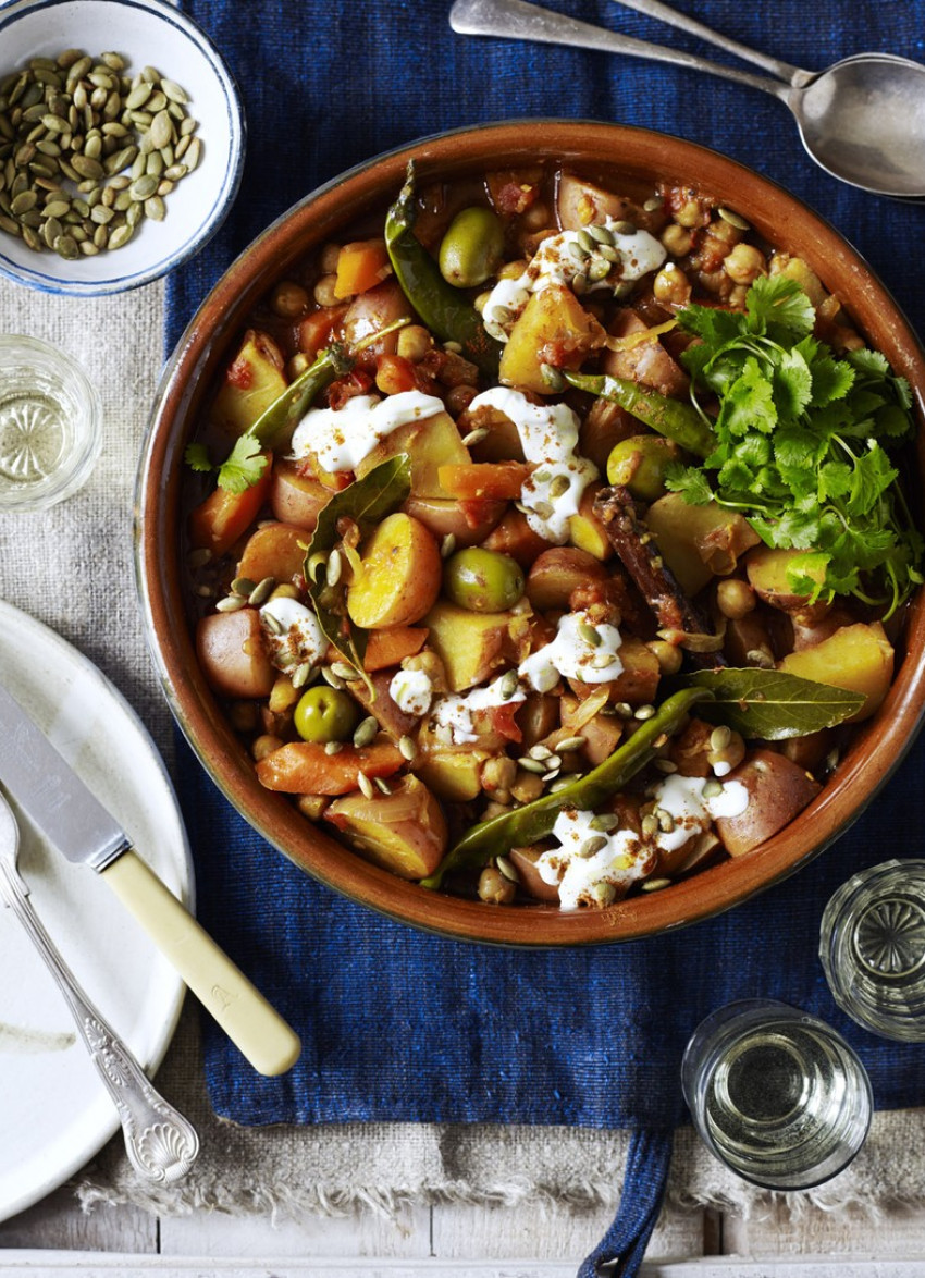 Potato, Green Chilli and Olive Tagine