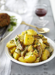 Crispy Roasted Potatoes and Fennel with Gremolata and Parmesan