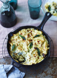 Baked Pasta with Mushrooms, Leeks and Silverbeet