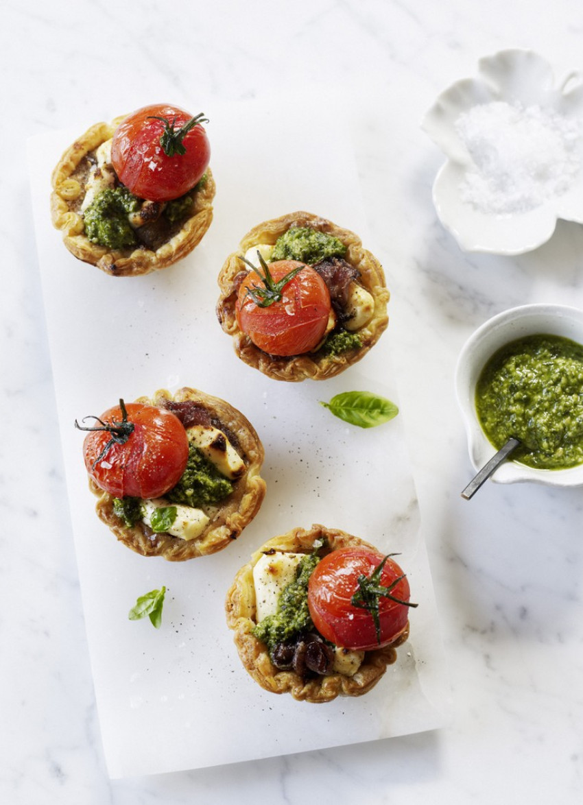 Roasted Tomato, Caramelised Onion and Feta Tarts 