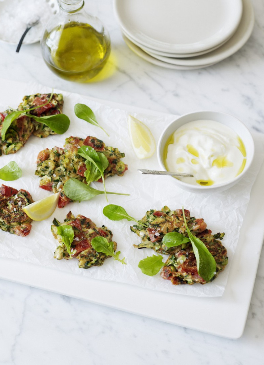 Tomato, Zucchini and Herb Fritters