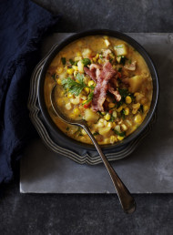 Smoky Sweet Corn, Bacon and Potato Soup