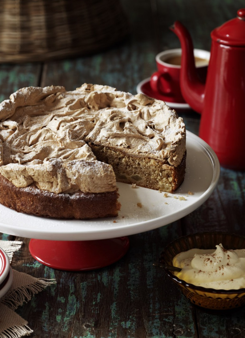 Apple Spice Cake with Brown Sugar and Almond Meringue 