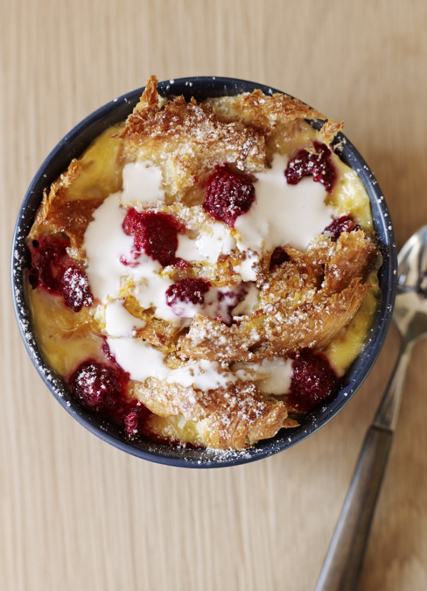 Raspberry and Custard Croissant Puddings 