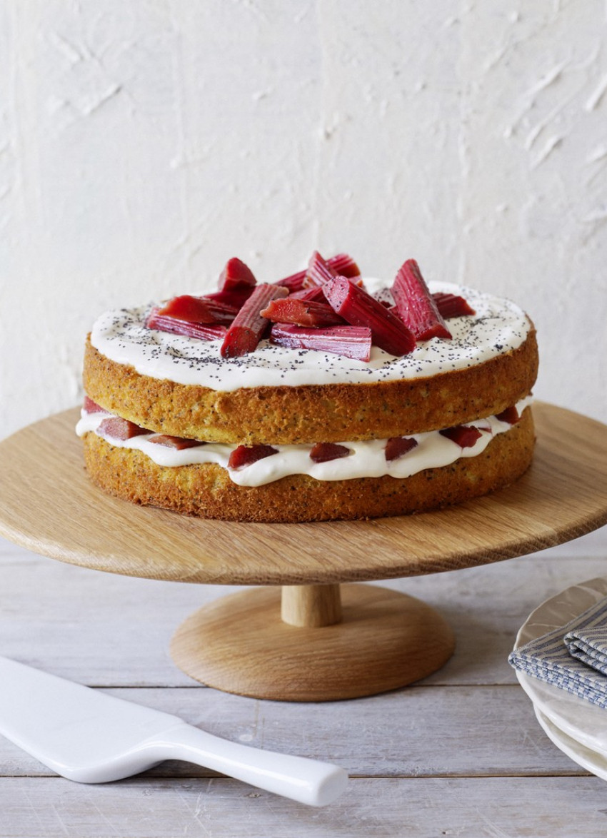 Rhubarb and Poppy Seed Cake