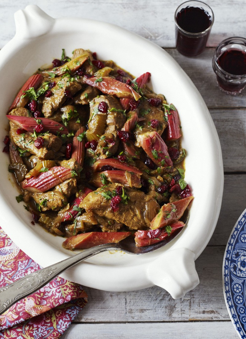 Middle Eastern Spiced Lamb and Rhubarb