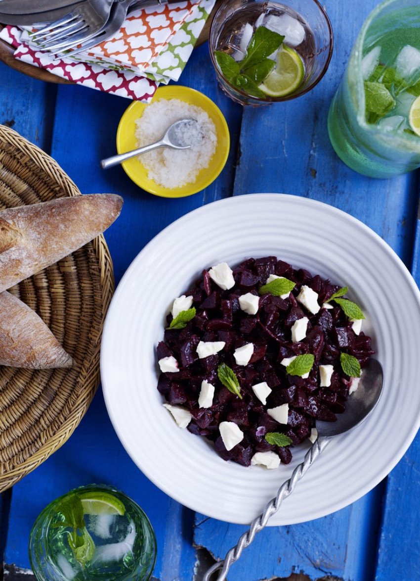 Spiced Red Onion and Beetroot Salsa with Feta and Mint