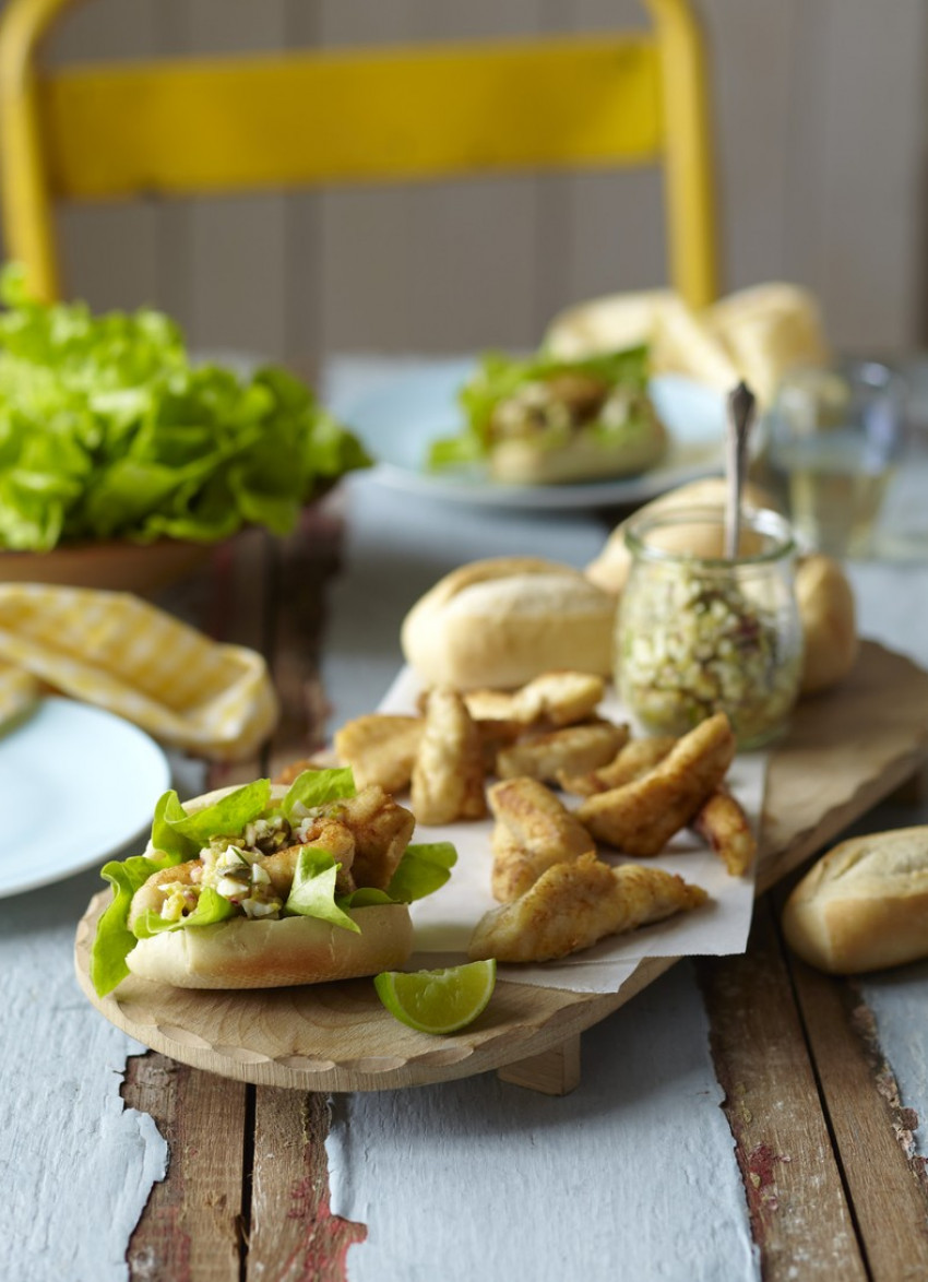 Fish Burgers with Gribiche Sauce