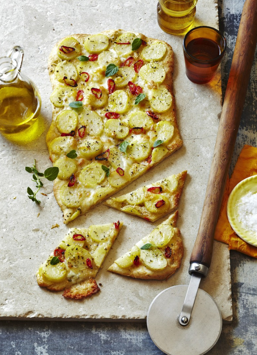 Potato, Oregano and Parmesan Pizza