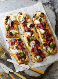 Sopressa Salami, Tomato and Black Olive Pizza