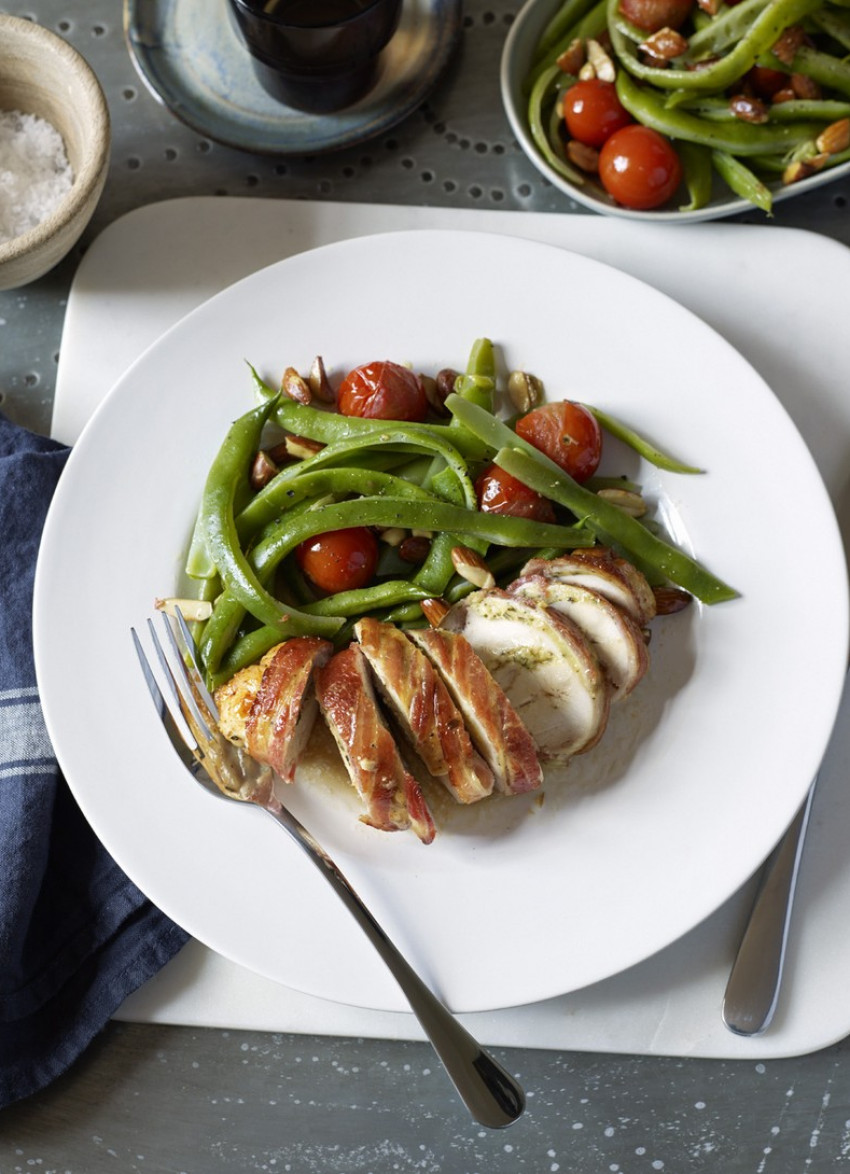 Bacon-Wrapped Chicken with Feta and Tarragon