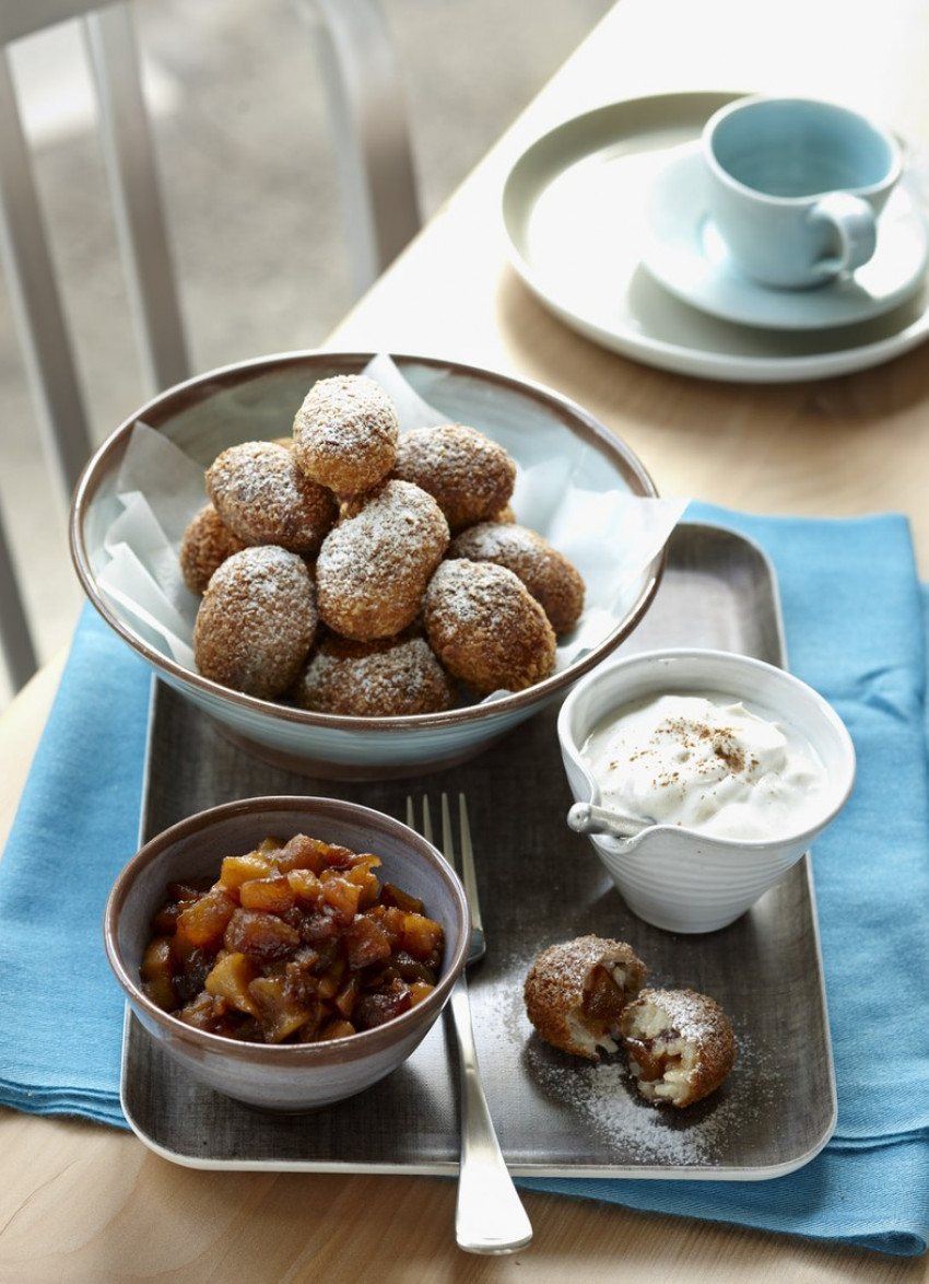 Caramelised Apple and Cranberry Arancini with Cinnamon Yoghurt