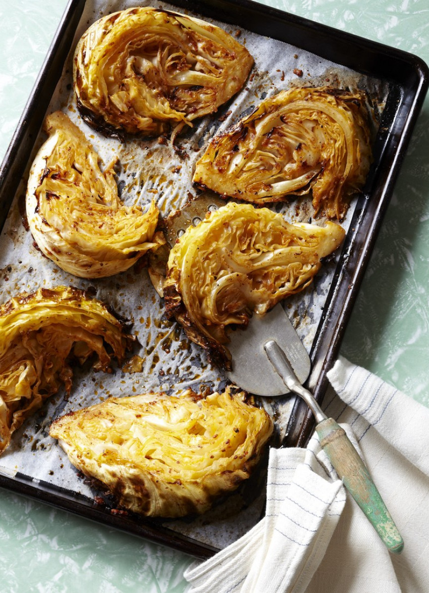 Mustard, Smoked Paprika and Lemon Roasted Cabbage Wedges 