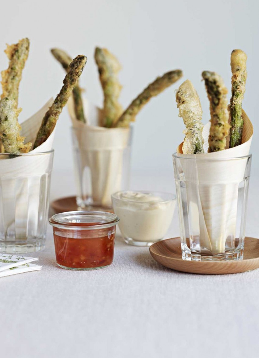Asparagus Tempura with Dipping Sauces