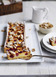 Raspberry, Almond and Sour Cream Tart with Sugared Almonds