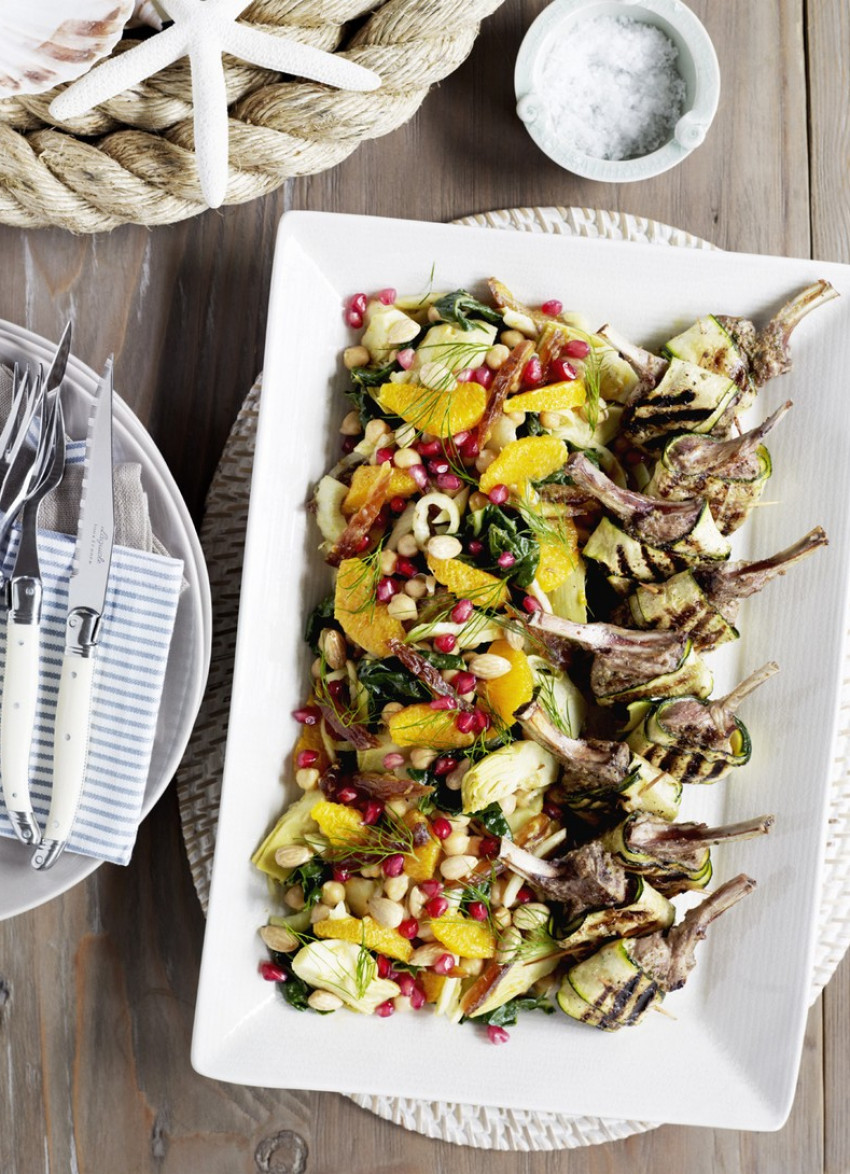 Chickpea, Fennel and Artichoke Salad with Lemon and Date Dressing