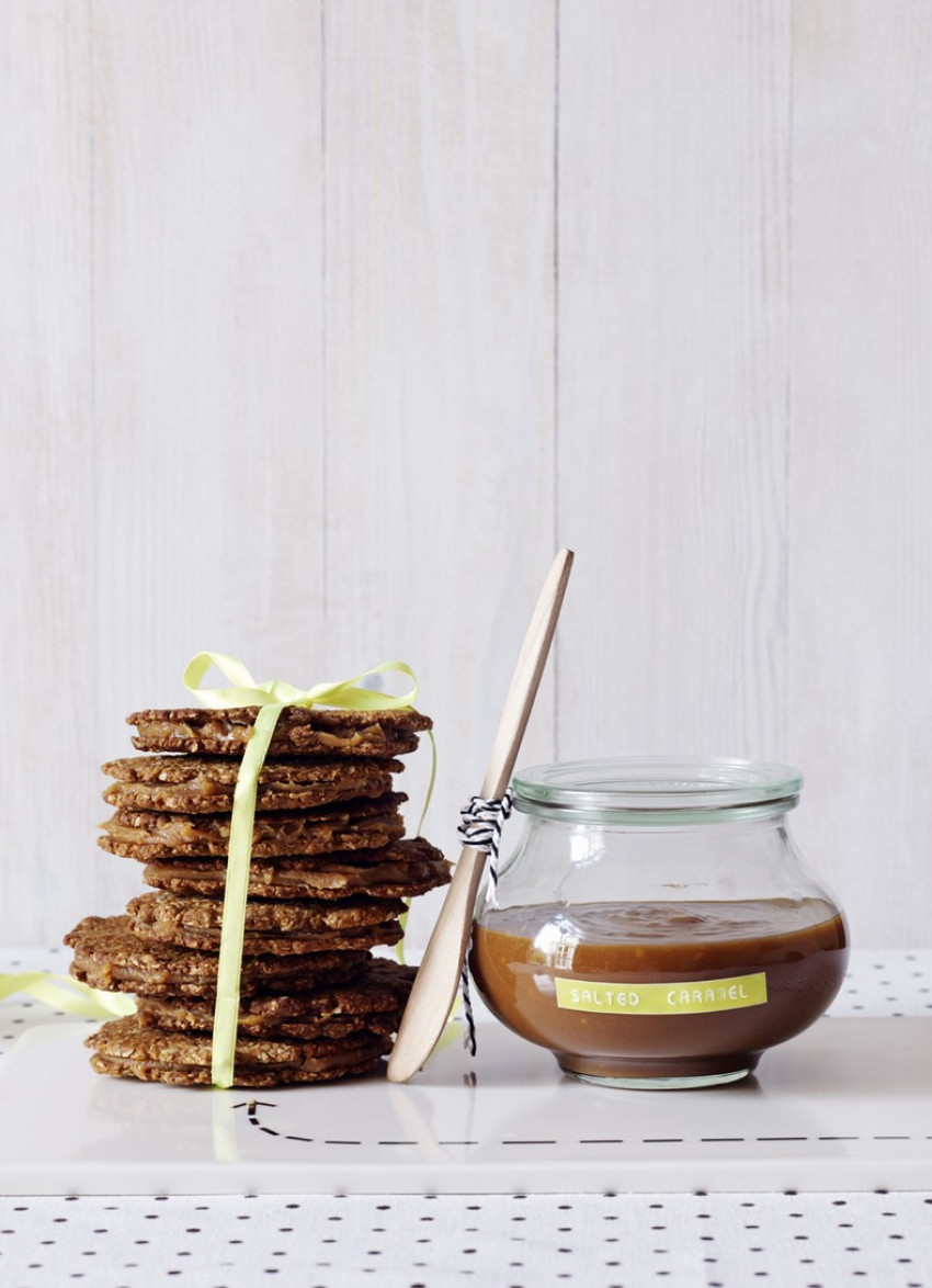 Anzac Thins with Salted Caramel
