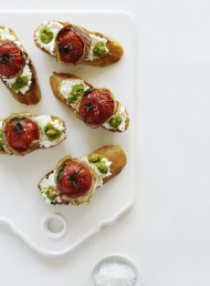 Roasted Tomato, Pancetta and Goats Cheese Tartines