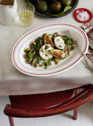 Fresh Fig, Mozzarella and Bean Salad with Basil Dressing