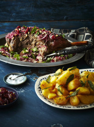 Roasted Leg of Lamb with Sumac and Red Onion Salad