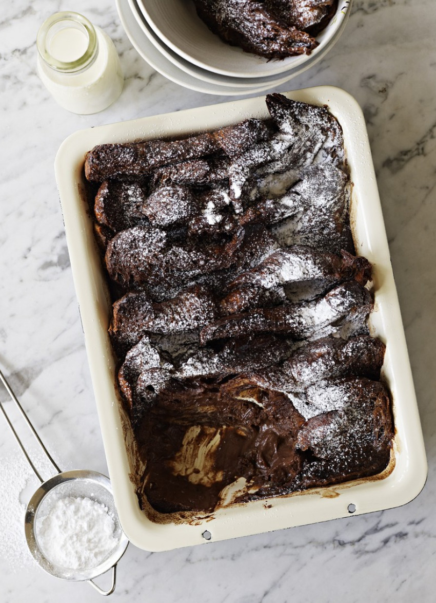 Chocolate Croissant Pudding