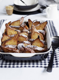 Pear and Chocolate Croissant Pudding