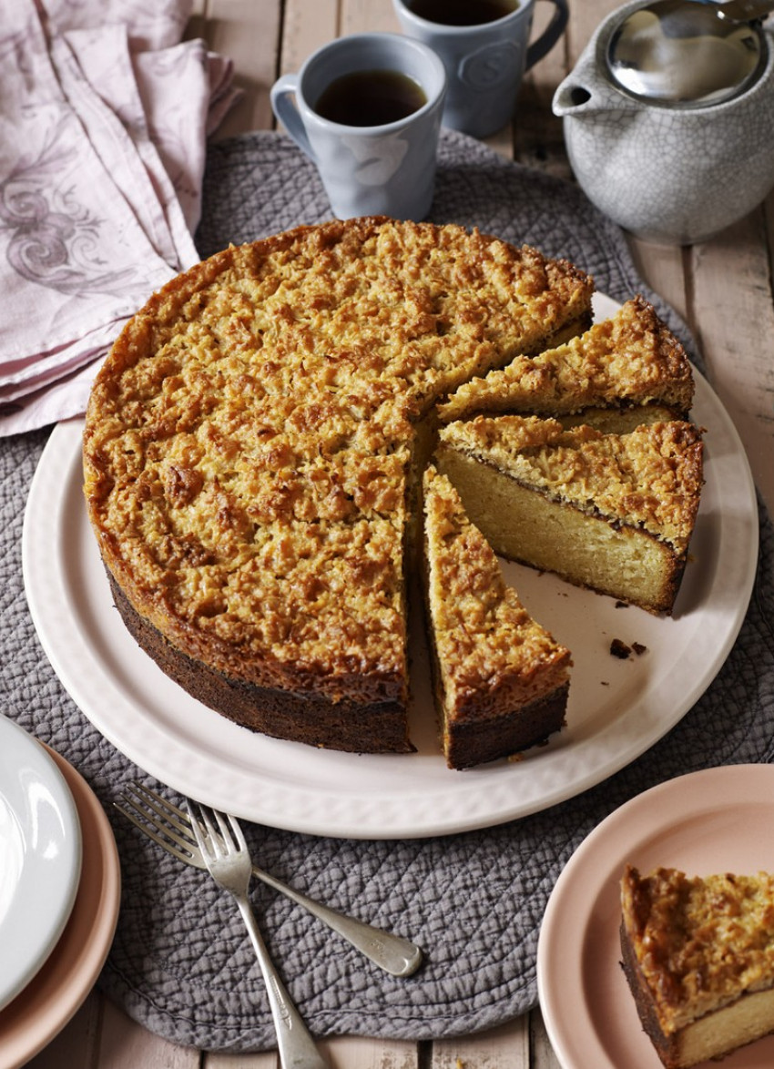 Coconut Cake with Sticky Coconut Butterscotch Topping 