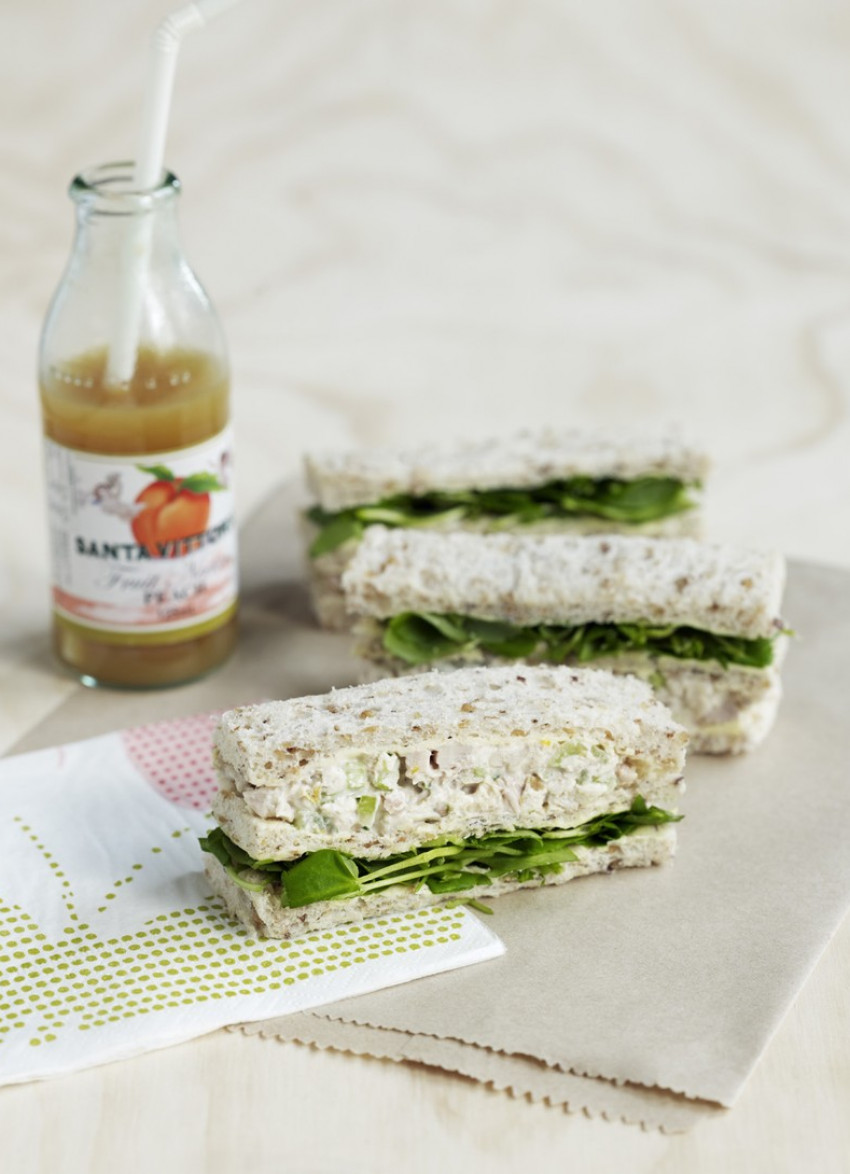 Chicken, Walnut and Watercress Sandwiches