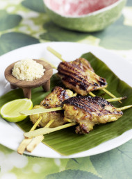 Chicken Kebabs with Coconut and Lime Sambal