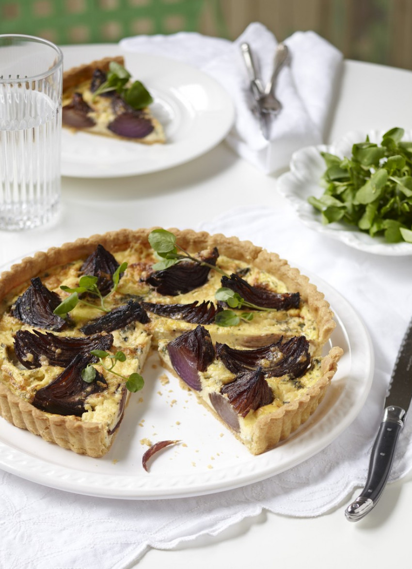 Roasted Red Onion and Blue Cheese Tart