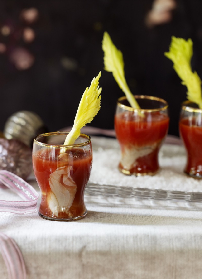 Bloody Mary Oyster Shooters