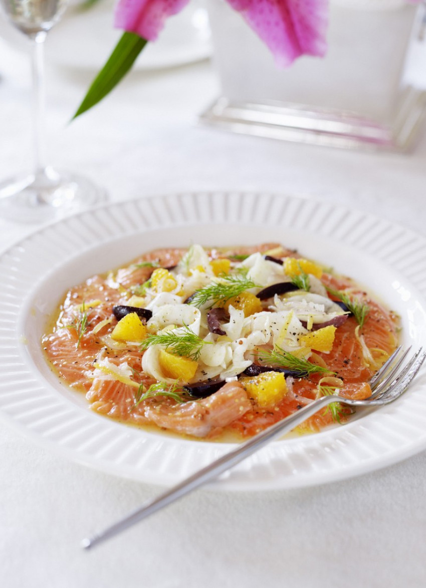 Citrus Salmon with Fennel, Orange and Black Olives