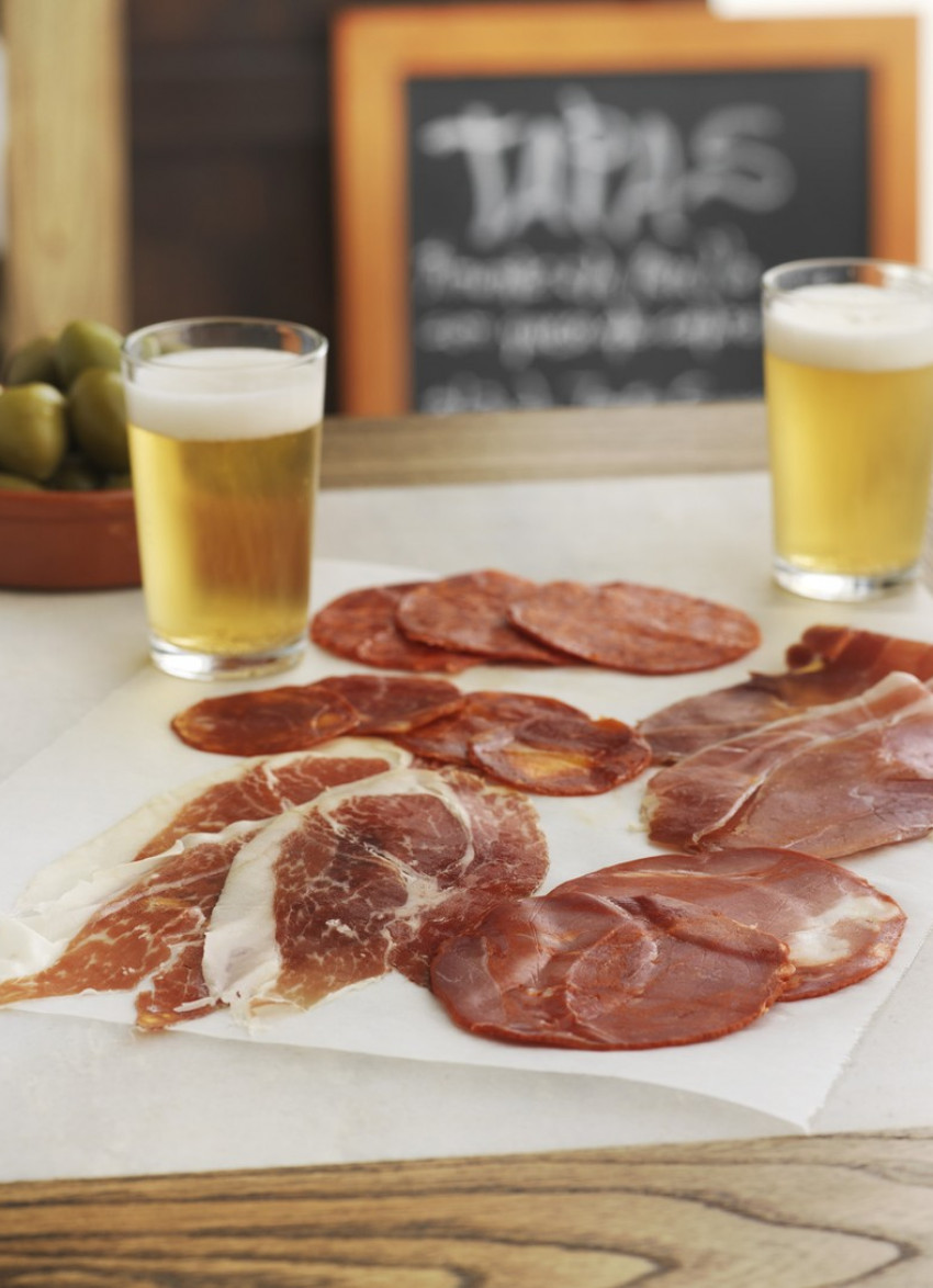 Selection of Cured Spanish Meats and Sausage