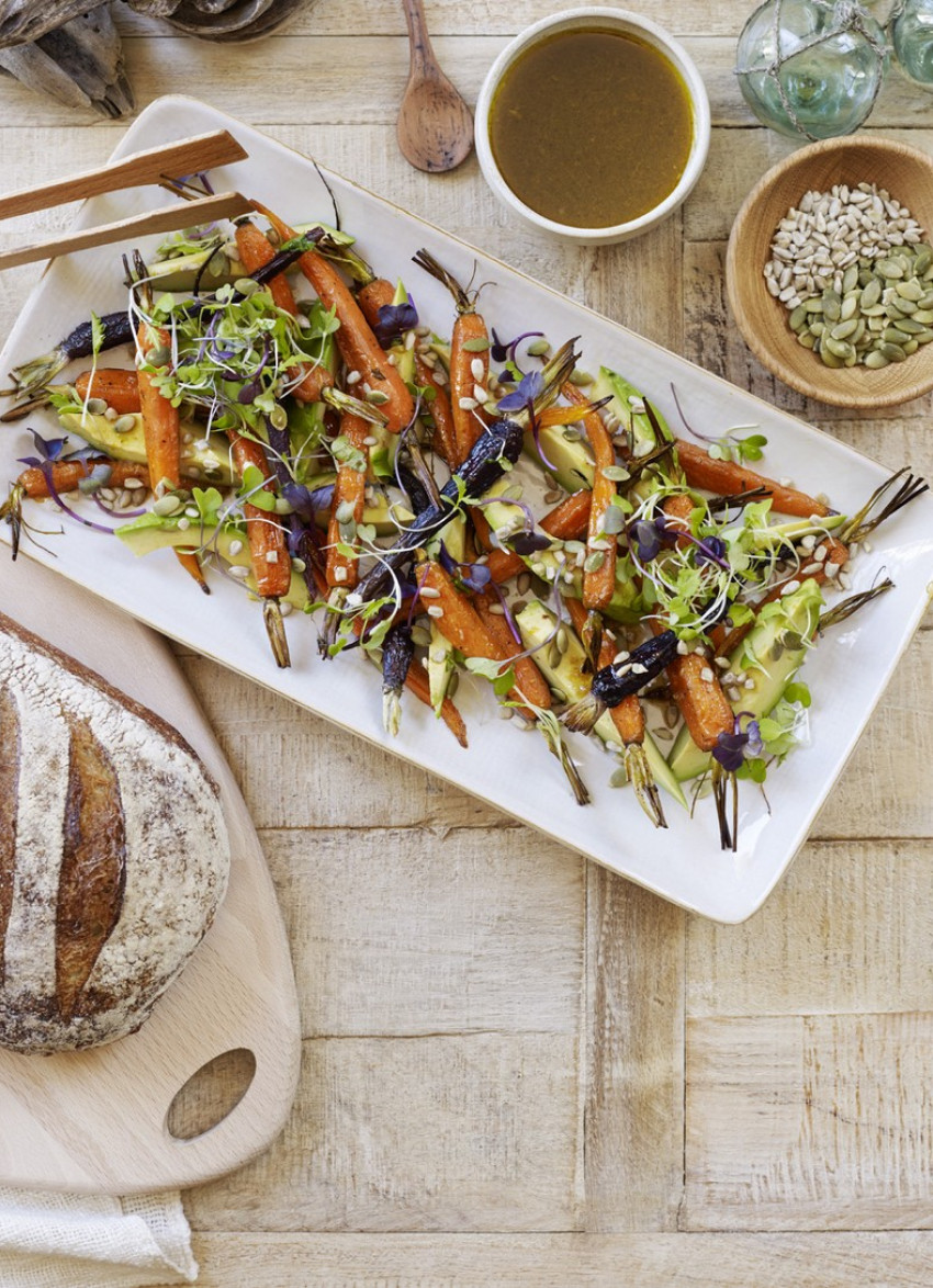 Roasted Baby Carrot and Avocado Salad 