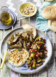 Lamb Steaks with Eggplant and Chickpea Salad 