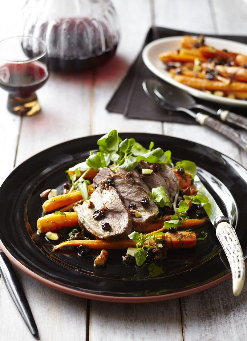 Lamb Rump with Roasted Carrot and Mint Salad