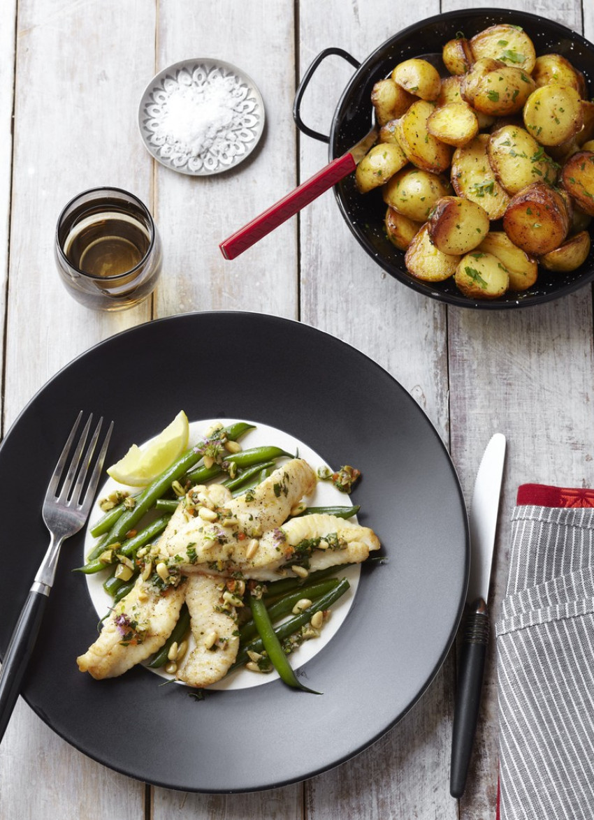 Market Fish with Olive and Herb Salsa