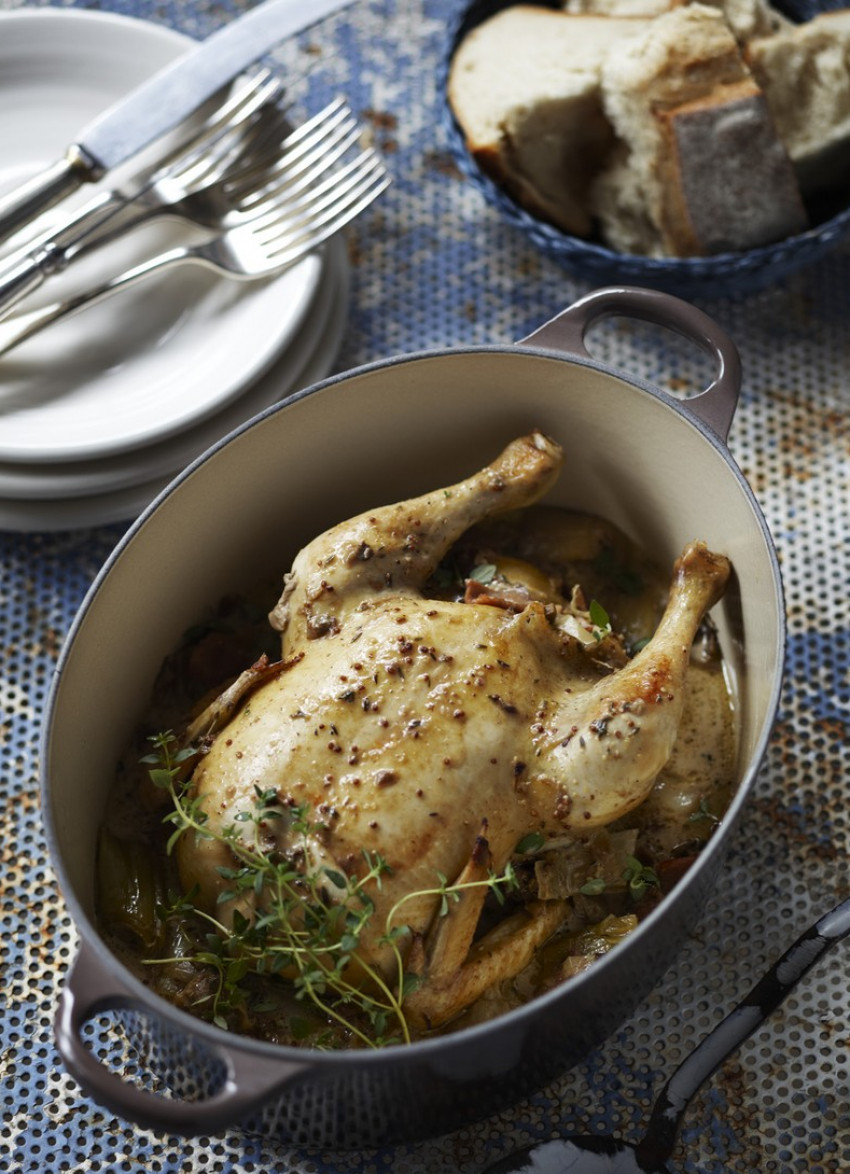 Leek, Cider and Porcini Pot Roast Chicken | dish » Dish Magazine