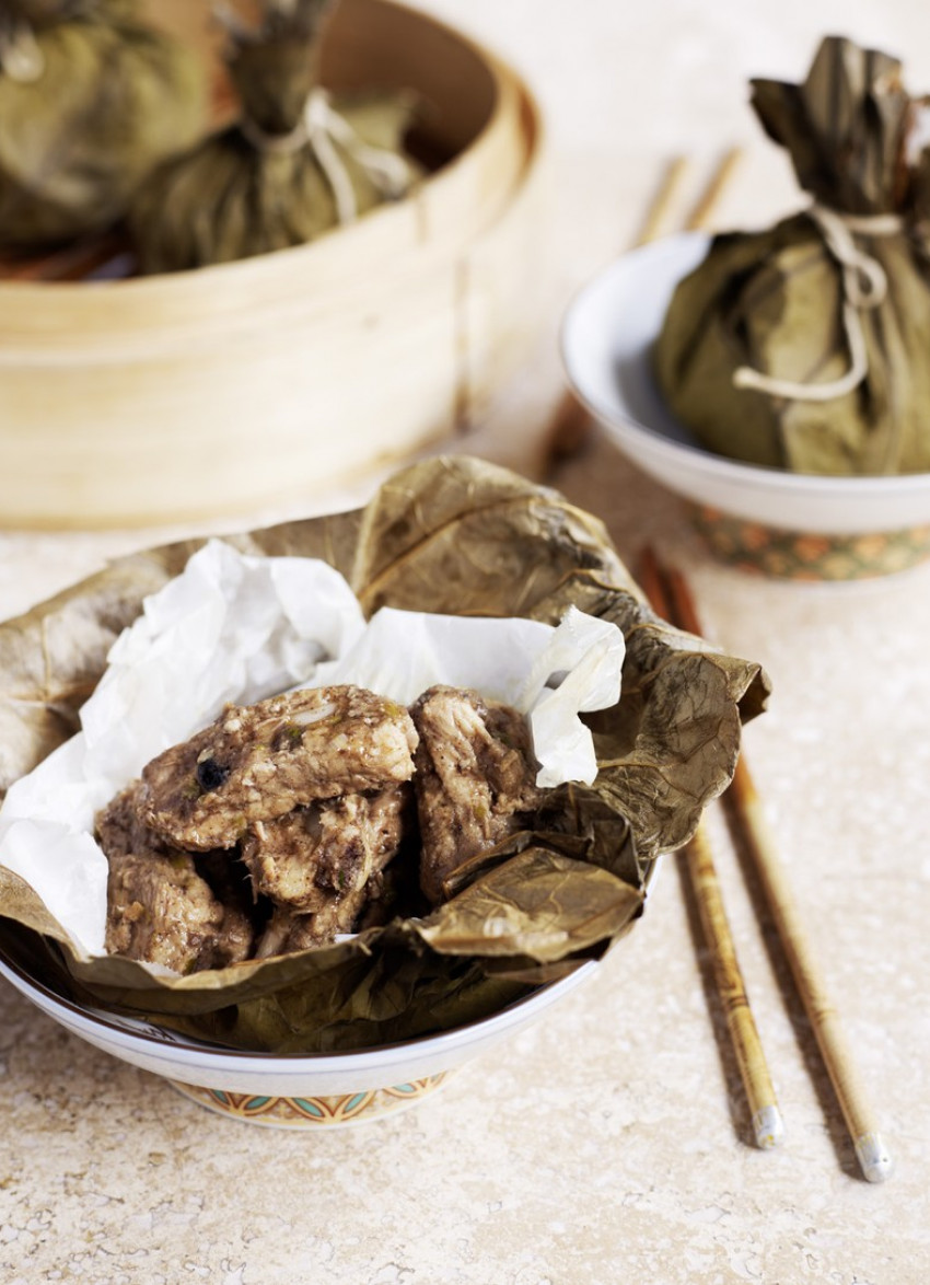 Steamed Pork Spare Ribs in Lotus Leaves