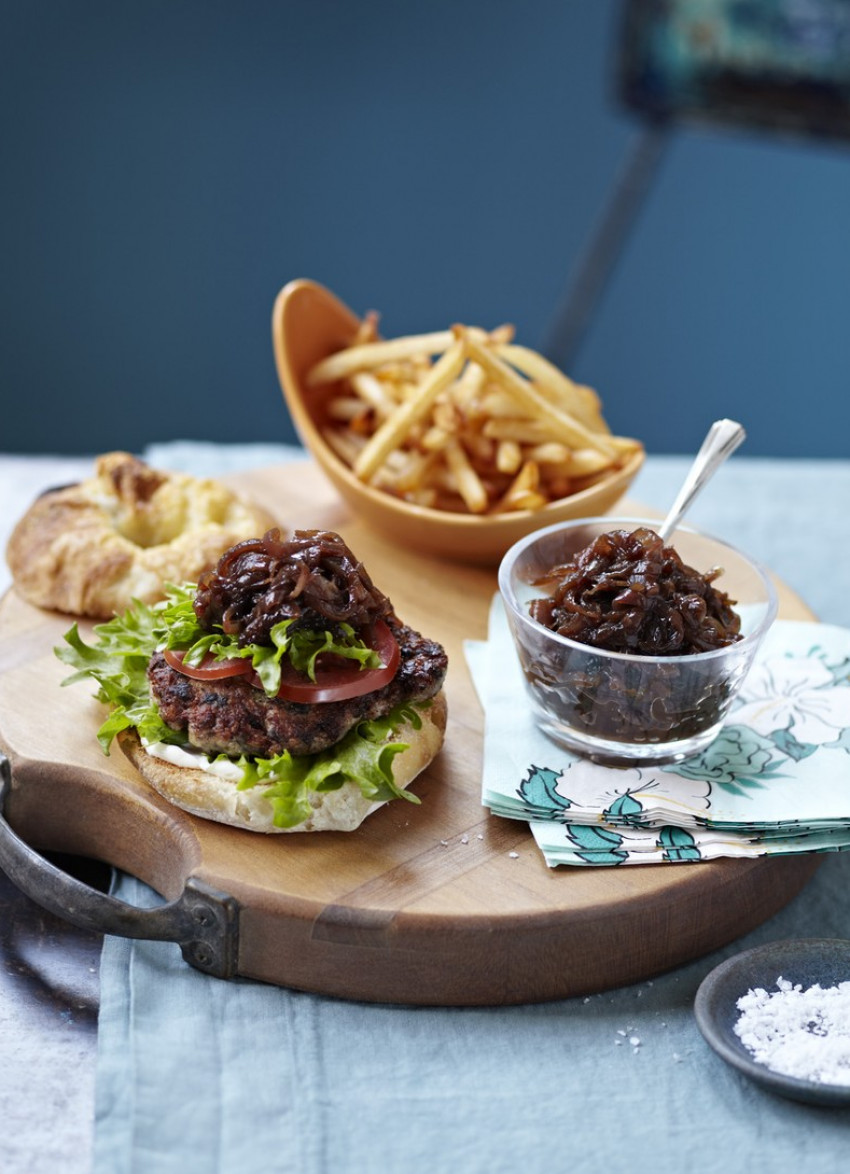 Italian Sausage Burgers with Red Onion Jam » Dish Magazine