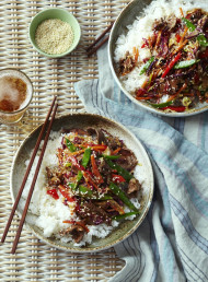  Hoisin Beef with Lime and Snowpeas