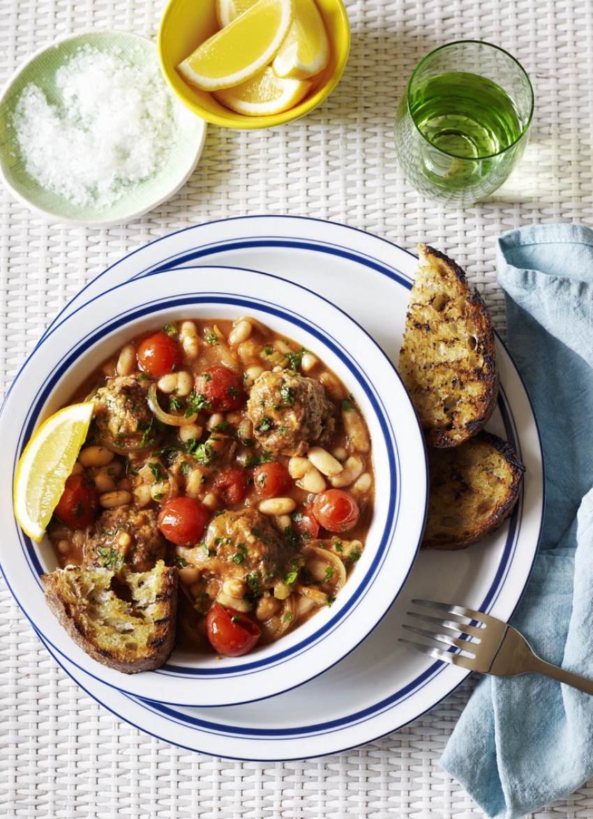 Cajun Lamb Meatballs with White Beans 