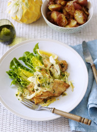 Pan-Fried Fish with Fennel, Caper and Lemon Cream Sauce 