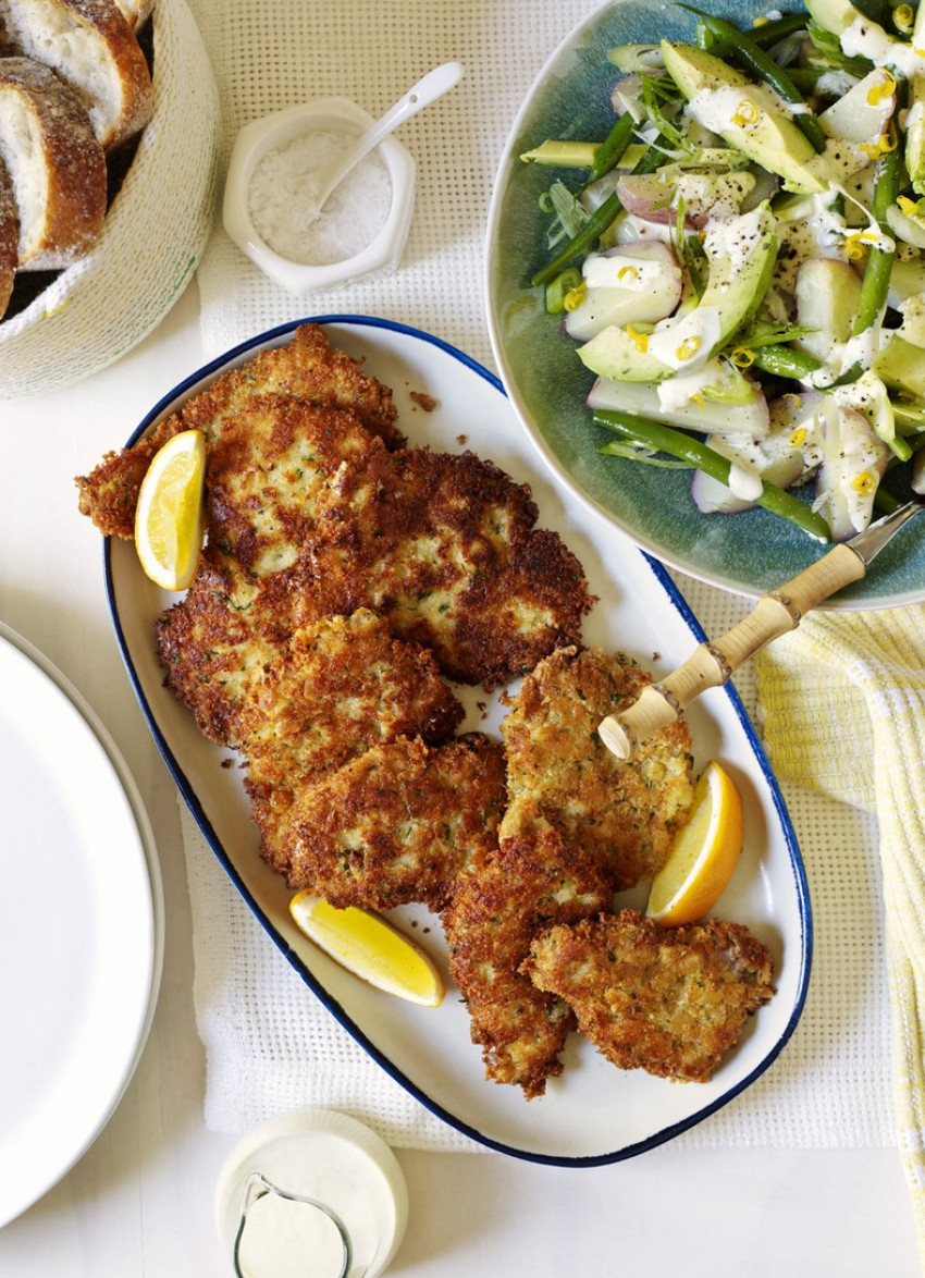 Cheesy Herb Pork Schnitzel