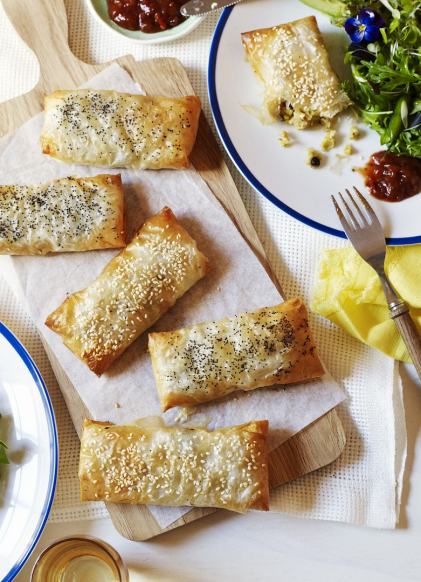 Kumara and Feta Filo Parcels