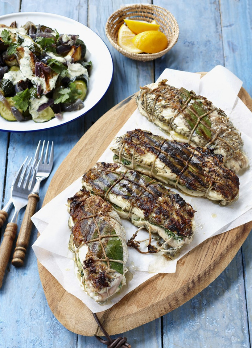 Barbecued Whole Fish with Garlic and Herb Butter