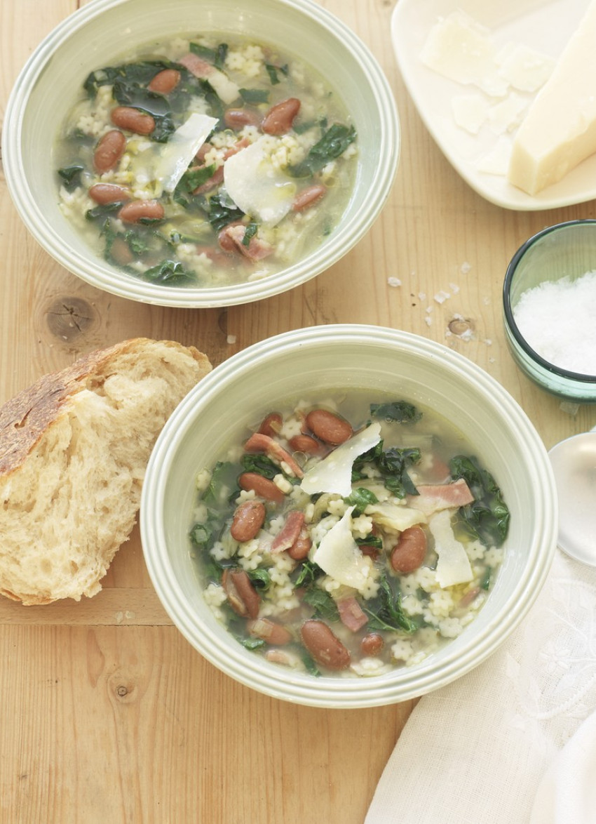 Stelline, Borlotti Bean and Rocket Soup